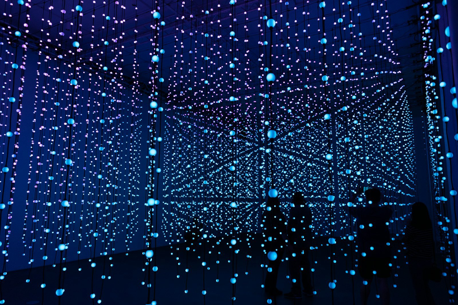 Grid of blue lights