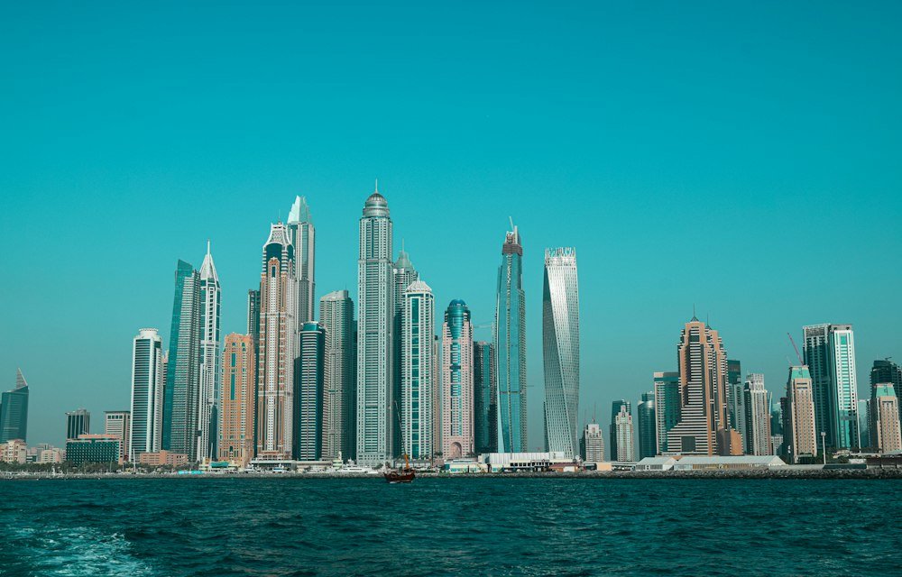 Dubai Marina skyline beside Dubai Media City