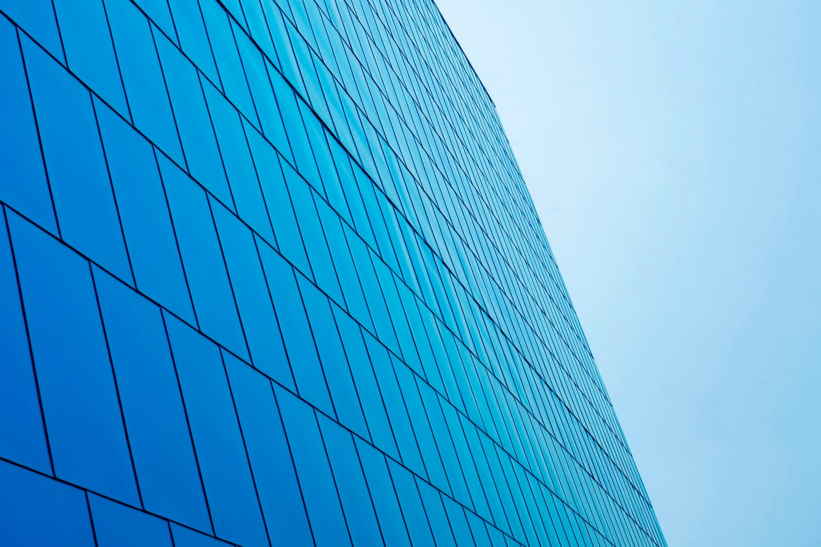 Blue glass facade