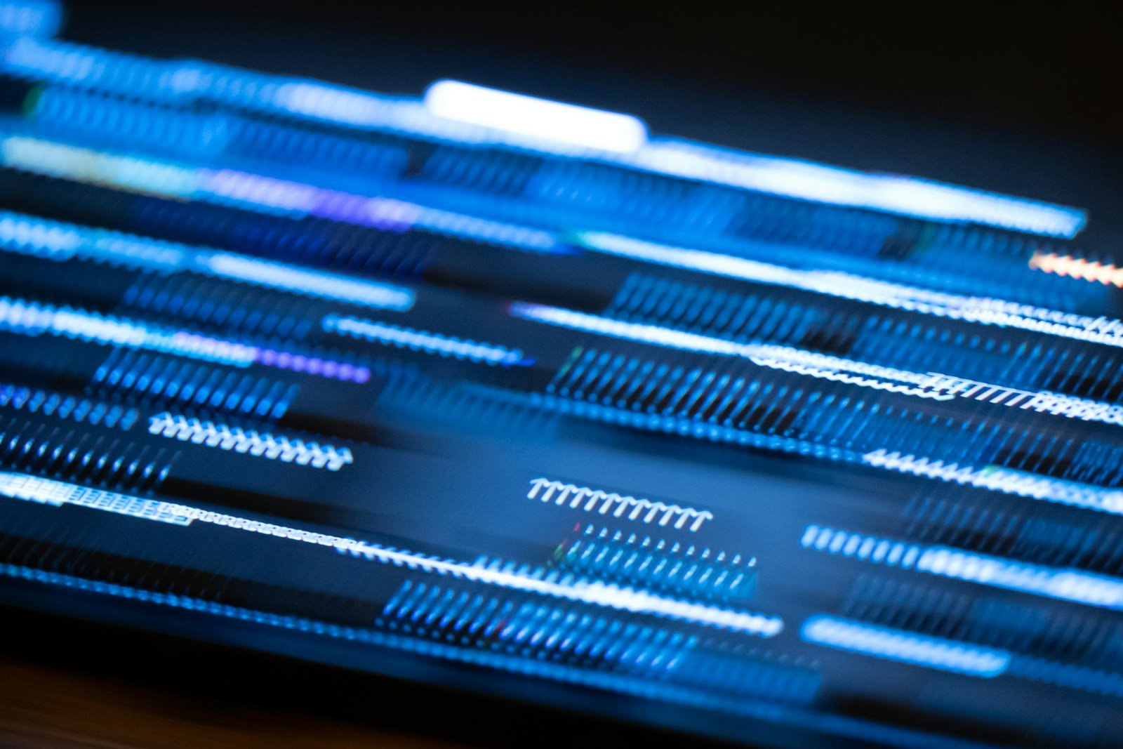 Streams of data on a screen
