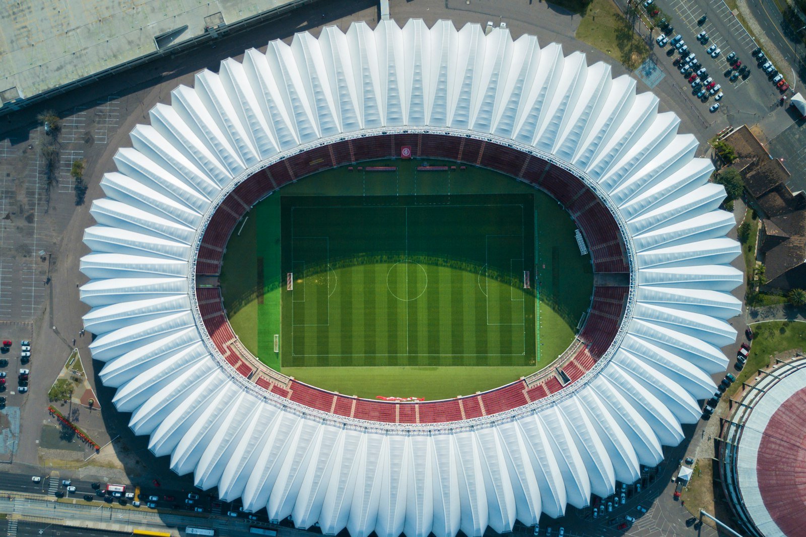 Aerial view of a stadium